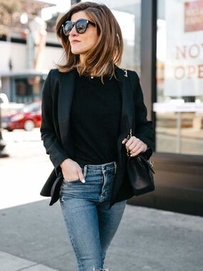 J. Crew Parke Blazer in Wool Flannel One Button Black Size 4 Petite NWT